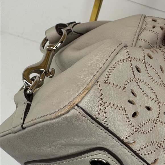Coach Ashley Laser Cut Tossed Leather Satchel in Grey Taupe F22488 2013 - Picture 10 of 16